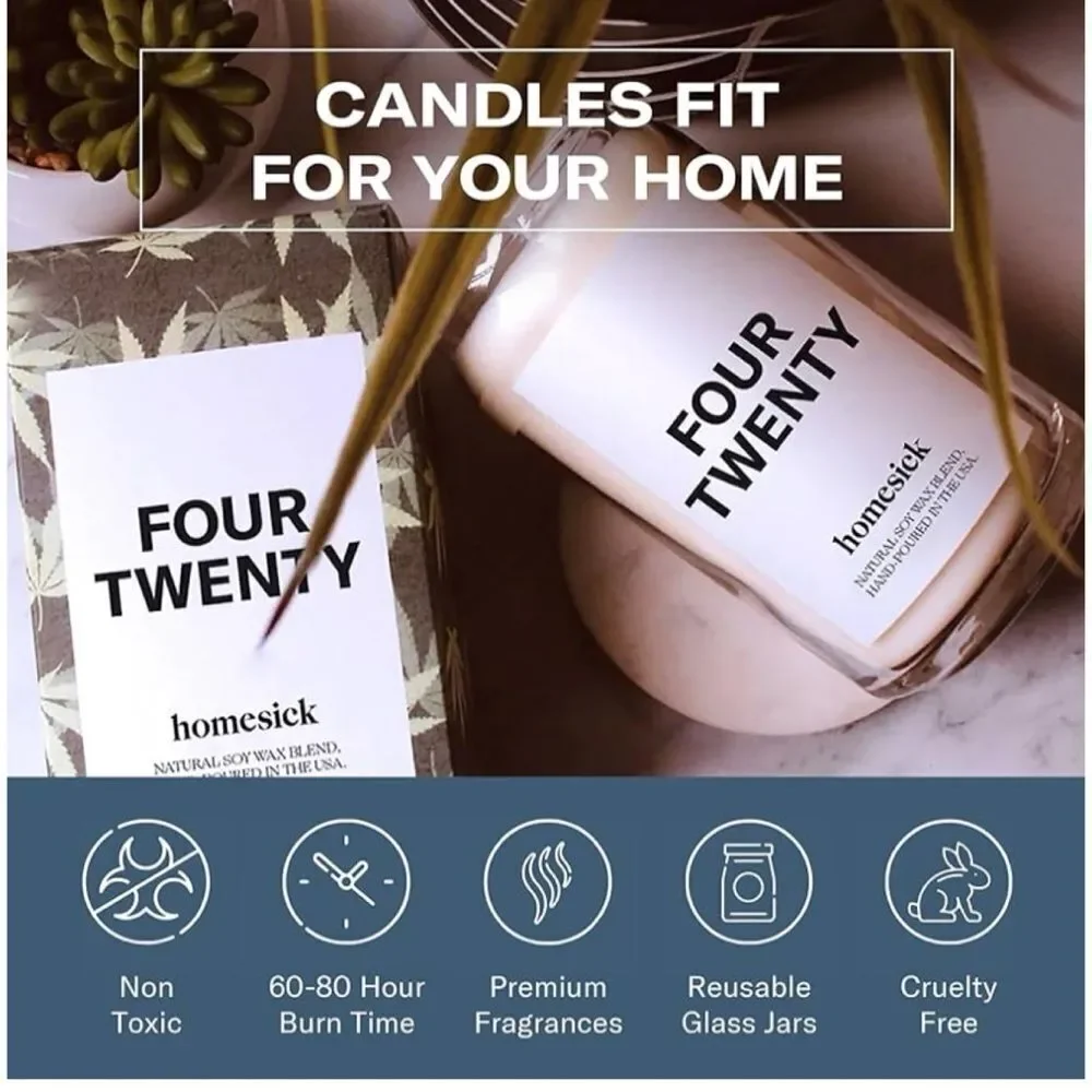 Homesick Scented Candles for Home (Four Twenty) - 13.75 oz Long-Lasting Natural